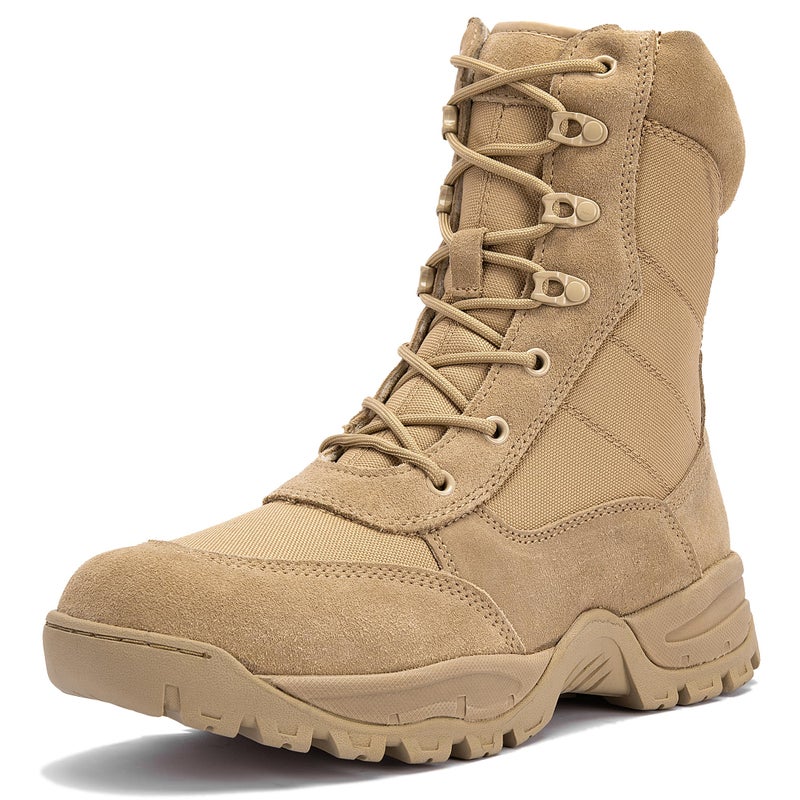 WIDEWAY Men's Tactical Work Boots Lightweight Military Combat Boot Army Desert Botas 8 inch - Image 1